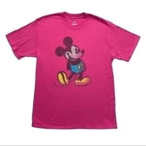 Disney Mickey Mouse Pink Graphic T-Shirt Women’s Medium Short Sleeve